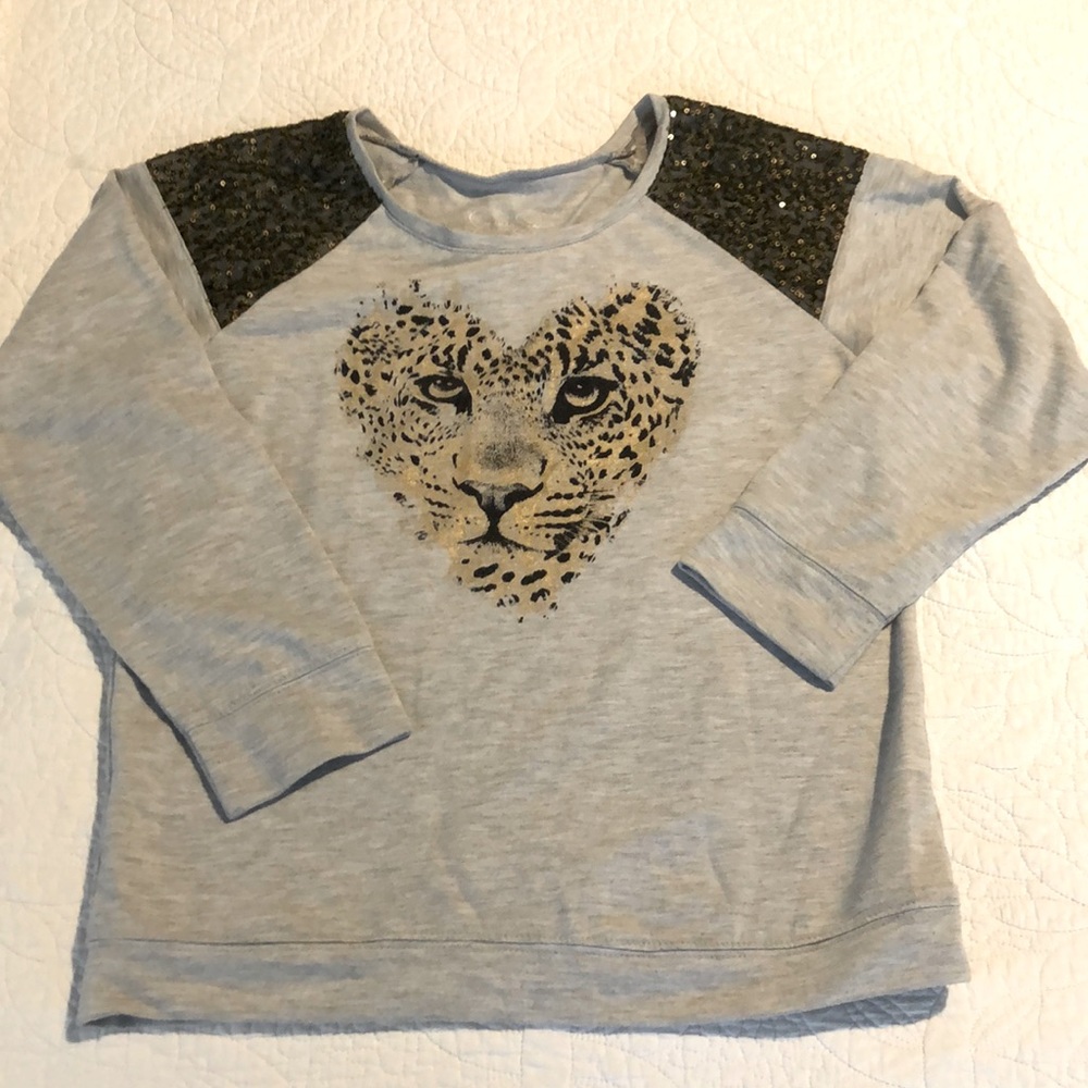 Jessica Simpson Grey Animal Top